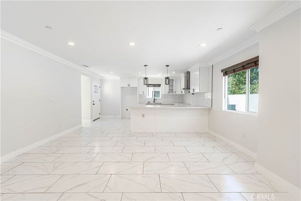 Interior, Kitchen, Marble, Pendant Lights, Recessed Lighting