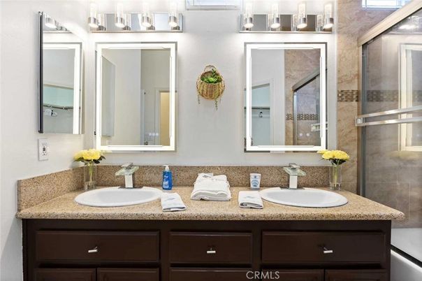 Bathroom, Dual Sink Vanities, Glass Shower, Interior