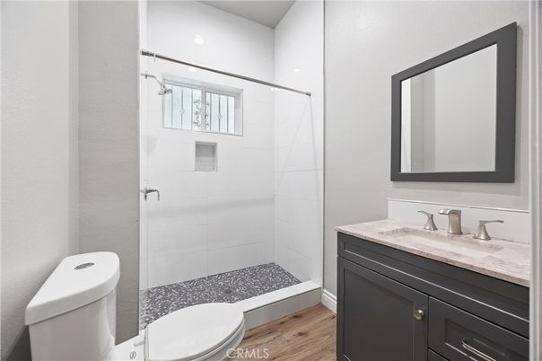 Bathroom, Interior, Recessed Lighting, Wood Texture Flooring