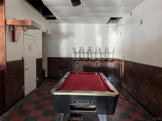 Billiard Table, Game Room, Interior, Stone Walls