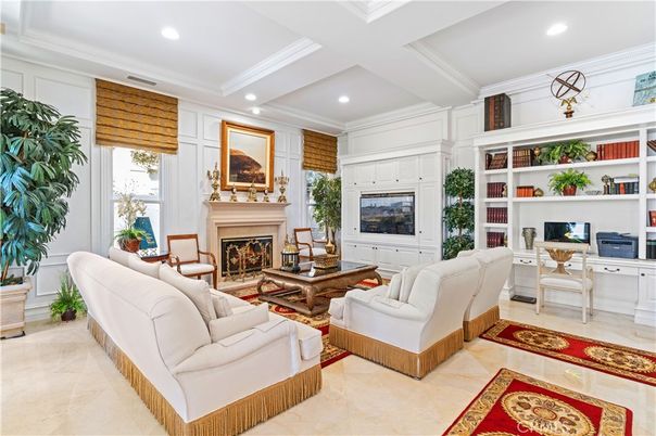 Fireplace, Interior, Living room, Recessed Lighting, Wooden Walls