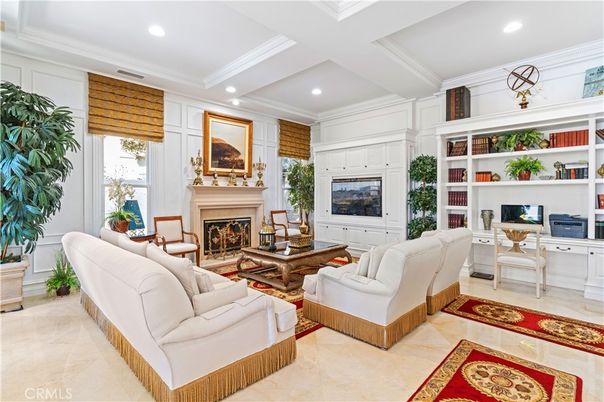 Fireplace, Interior, Living room, Recessed Lighting, Wooden Walls