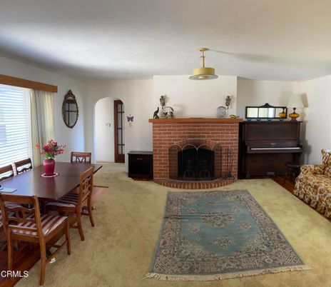 Dining room, Fireplace, Interior, Piano