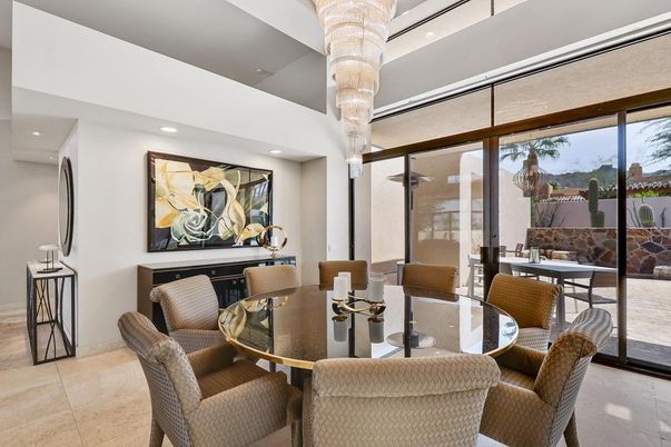 Chandelier, Dining room, Interior, Recessed Lighting