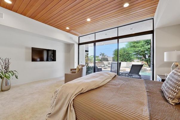 Bedroom, Interior, Recessed Lighting, Wooden Ceilings