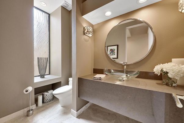 Bathroom, Interior, Recessed Lighting, Wood Texture Flooring
