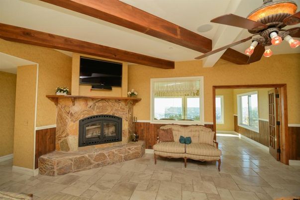 Fireplace, Interior, Wooden Beams