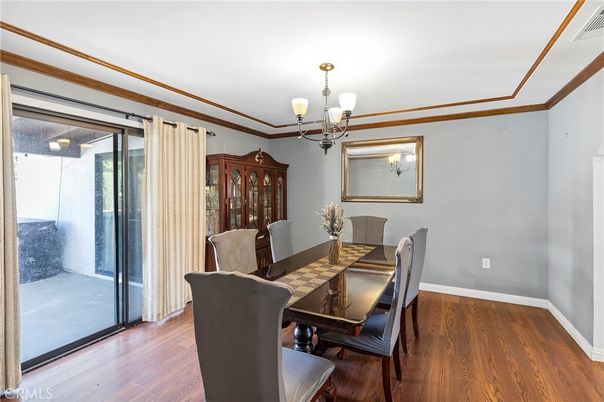 Chandelier, Dining room, Interior, Wood Texture Flooring