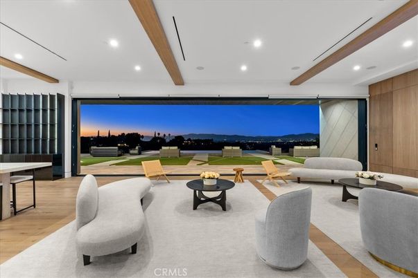 Interior, Living room, Recessed Lighting, Wooden Beams, Wood Texture Flooring