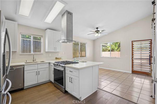 Interior, Kitchen, Stainless Steel Appliances, Wood Texture Flooring