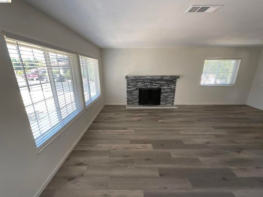 Empty room, Fireplace, Interior, Wood Texture Flooring