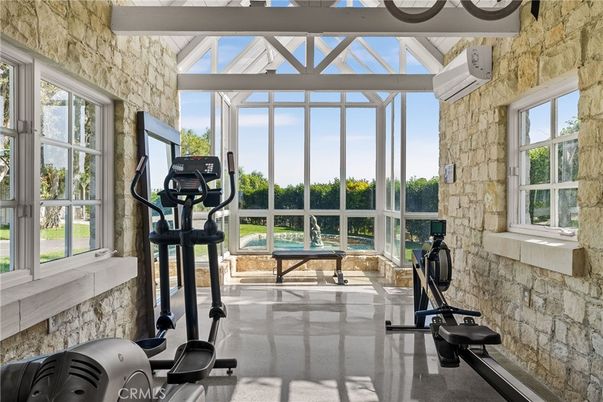 Fitness Equipment, Game Room, Interior, Stone Walls