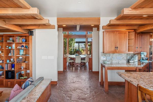 Dining room, Interior, Kitchen, Recessed Lighting, Wooden Beams