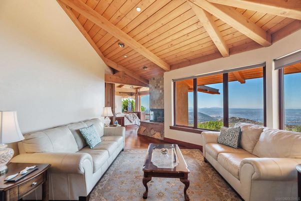 Interior, Living room, Recessed Lighting, Water, Wooden Beams, Wooden Ceilings, Wood Texture Flooring