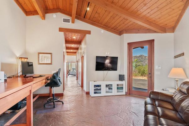 Home Office, Interior, Recessed Lighting, Wooden Beams, Wooden Ceilings