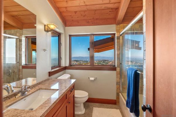 Bathroom, Glass Shower, Interior, Wooden Ceilings