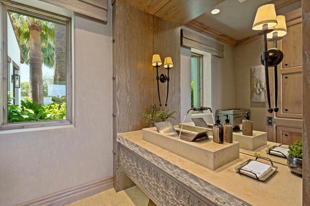 Bathroom, Interior, Recessed Lighting, Wooden Walls