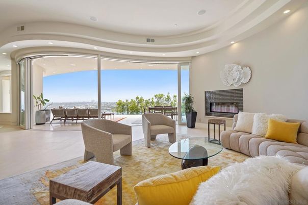 Fireplace, Interior, Living room, Recessed Lighting, Water