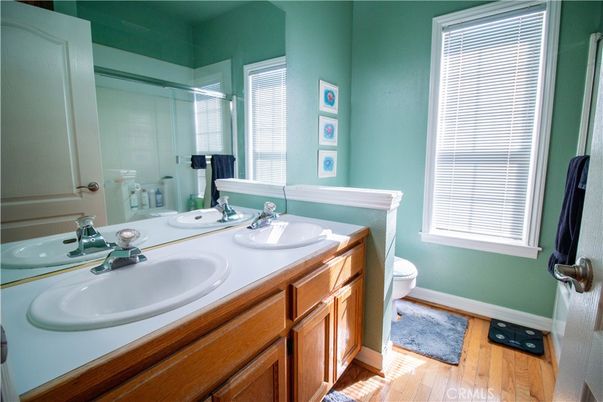 Bathroom, Dual Sink Vanities, Interior, Wood Texture Flooring