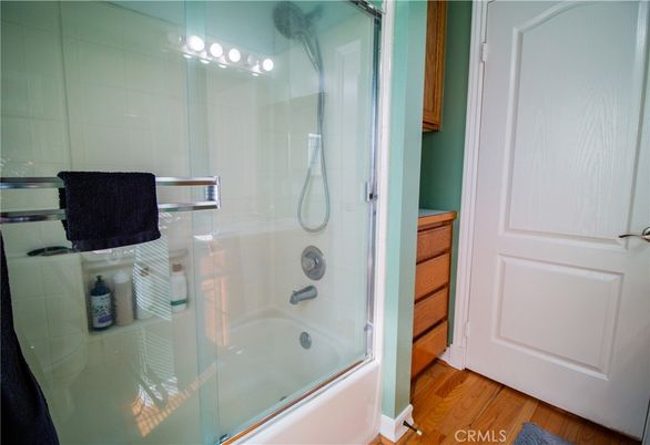 Bathroom, Glass Shower, Interior, Wood Texture Flooring