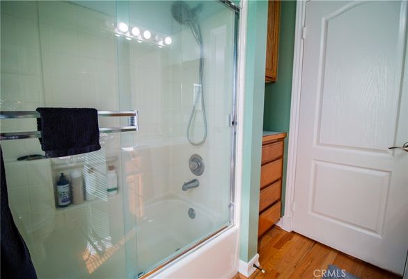 Bathroom, Glass Shower, Interior, Wood Texture Flooring