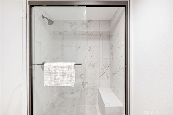 Bathroom, Glass Shower, Interior, Marble Walls