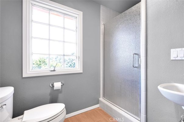 Bathroom, Glass Shower, Interior, Wood Texture Flooring