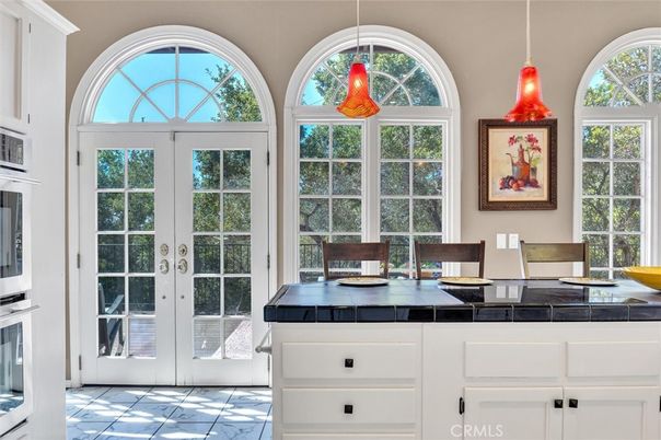 Interior, Kitchen, Marble, Pendant Lights, Tile Countertops