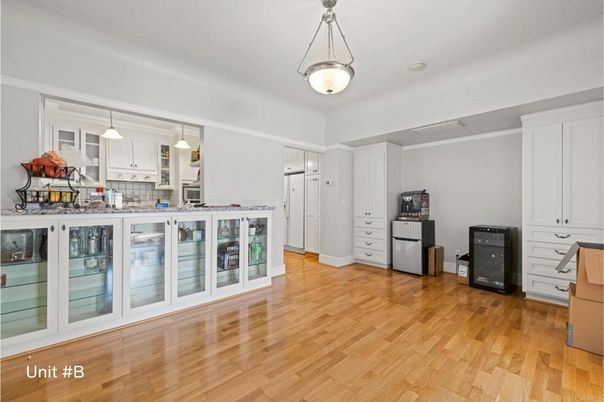 Interior, Kitchen, Pendant Lights, Wood Texture Flooring