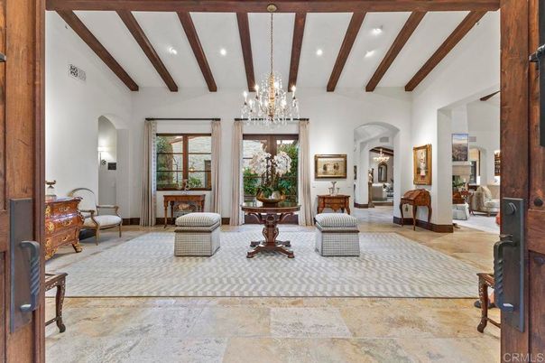 Chandelier, Interior, Recessed Lighting, Wooden Beams