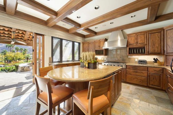 Interior, Kitchen, Recessed Lighting, Stainless Steel Appliances, Wooden Beams