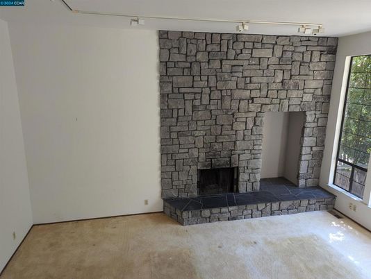 Empty room, Fireplace, Interior, Stone Walls