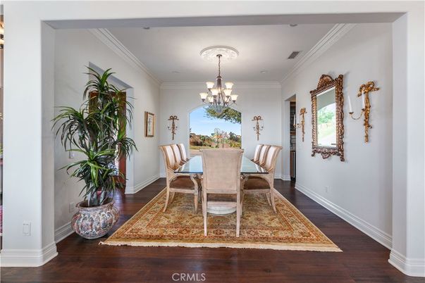 Chandelier, Dining room, Interior, Wood Texture Flooring
