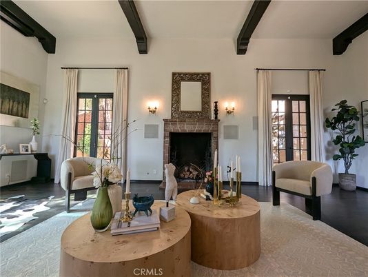 Fireplace, Interior, Living room, Wooden Beams, Wood Texture Flooring