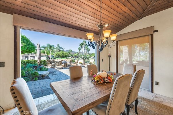 Chandelier, Dining room, Interior, Wooden Ceilings