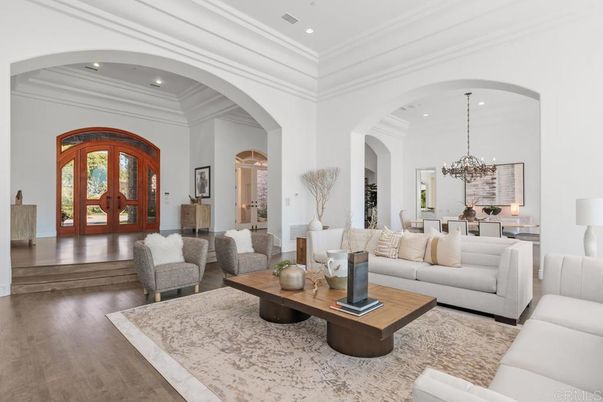 Chandelier, Dining room, Interior, Living room, Recessed Lighting, Wood Texture Flooring