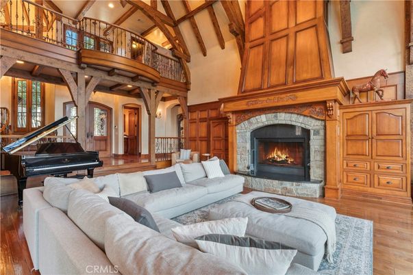 Fireplace, Interior, Living room, Piano, Wooden Beams, Wood Texture Flooring