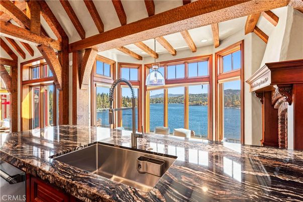 Interior, Kitchen, Recessed Lighting, Water, Wooden Beams