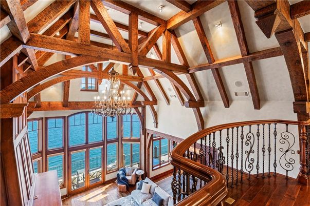 Chandelier, Interior, Wooden Beams, Wood Texture Flooring