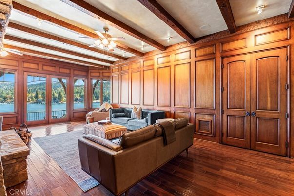 Interior, Living room, Water, Wooden Beams, Wood Texture Flooring, Wooden Walls