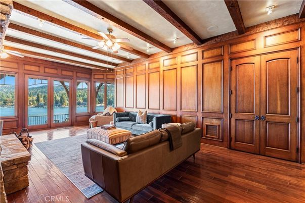 Interior, Living room, Water, Wooden Beams, Wood Texture Flooring, Wooden Walls