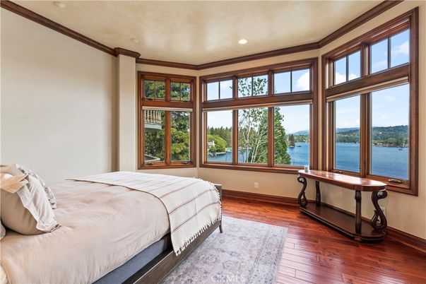 Bedroom, Interior, Recessed Lighting, Water, Wood Texture Flooring