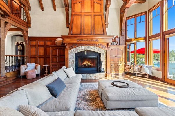 Fireplace, Interior, Living room, Wooden Beams, Wood Texture Flooring, Wooden Walls