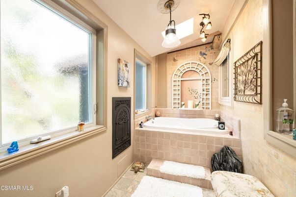 Bathroom, Fireplace, Interior, Pendant Lights