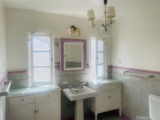 Bathroom, Chandelier, Interior