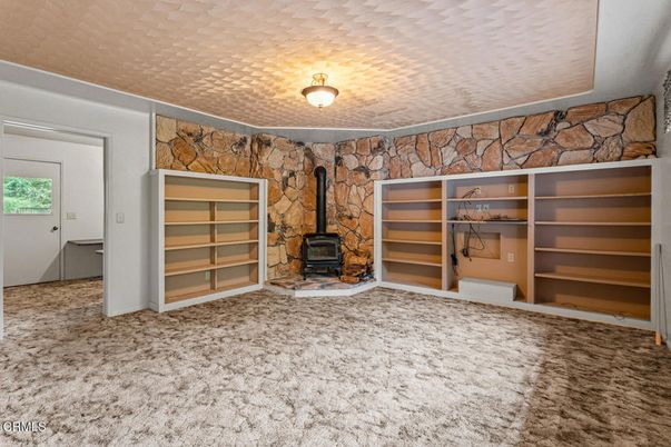 Empty room, Fireplace, Interior, Stone Walls