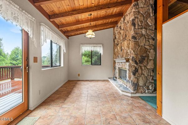 Fireplace, Interior, Pendant Lights, Stone Walls, Wooden Beams, Wooden Ceilings