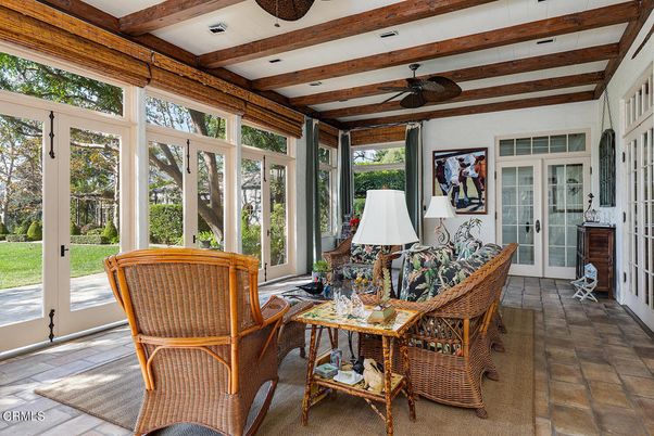 Interior, Recessed Lighting, Sun Room, Wooden Beams