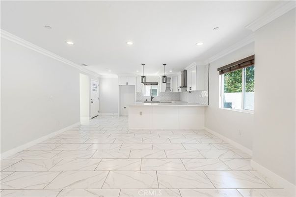 Interior, Kitchen, Marble, Pendant Lights, Recessed Lighting