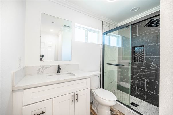 Bathroom, Glass Shower, Interior, Marble Walls, Recessed Lighting